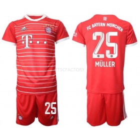 Koszulka Bayern Monachium Muller 25 Dziecięcy Domowe Stroje Piłkarskie 2022/23 Krótki Rękaw